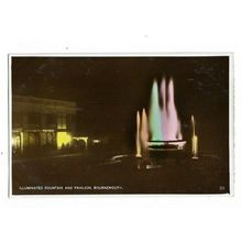 Bournemouth, Illuminated Fountain And Pavillion, RP Postcard.
