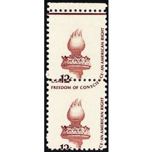 1594, Mint NH 12¢ Perf Shift Error Pair of Stamps From Top Row - Stuart Katz