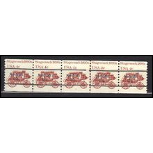 1898Ab 4c Stagecoach Fine MNH Dry Gum PNC 5/5 Line Gap AA0043
