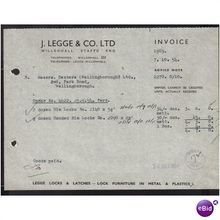 J LEGGE & CO LTD, WILLENHALL,STAFFS, 7/10/54