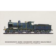 Somerset & Dorset Joint Railway 4-4-0 Locomotive 1907 Derby Rare Train Postcard