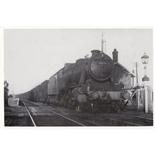 Black 8 48045 Buxton Train at Mobberley Junction Level Crossing in 1955 Postcard