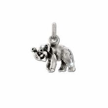 Sterling Silver Trumpeting Elephant Charm Pendant