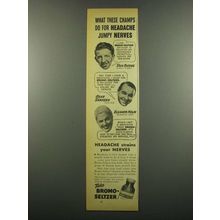 1939 Bromo-Seltzer Ad - Don Budge, Gene Sarazen