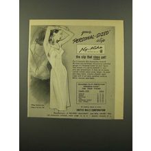 1947 United Mills No-Hike Slip Ad - Personal-Sized