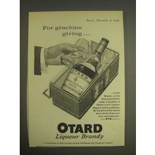 1959 Otard Liqueur Brandy Ad - For gracious giving