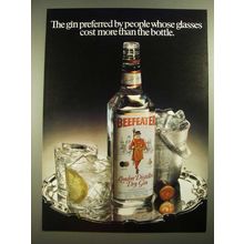 1980 Beefeater Gin Ad - Glasses Cost More Than the Bottle