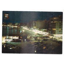 ARENAL by night, MALLORCA, SPAIN .used vintage postcard 1970s =