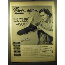 1950 Cluett, Peabody & Co. Sanforlan Fabric Ad - Never again need your wool