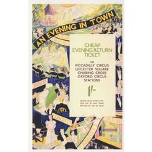 An Evening In Town London Theatre Underground Poster Postcard