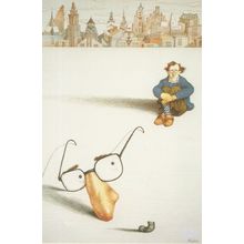 Woody Allen Rare Dutch Comic Caricature Artist Postcard