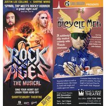 Rock Of Ages Bicycle Man Comedy 2x Hand Signed Theatre Flyer s