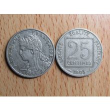 France Republic 1903 25 Centimes Coin