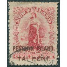 Penrhyn Island 1902 1d carmine Perf 14 SG5 used
