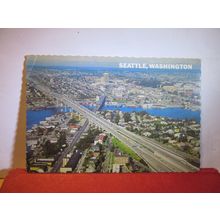 U.S. INTERSTATE 5 FREEWAY BRIDGE, SEATTLE, WASHINGTON unused postcard =