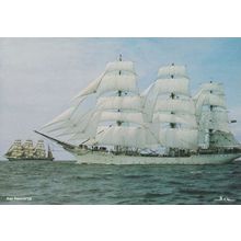 Dar Pomorza Polish Long Training Ship with Kruzenshtern Plymouth 1970s Postcard