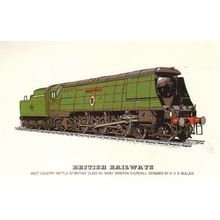 British Railways Battle Of Britain 34051 Train Postcard