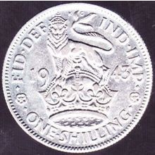 1943 Great Britain 1 Shilling Silver Coin English