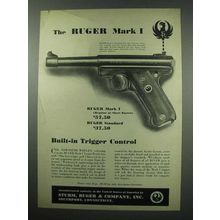 1952 Ruger Mark I Target Pistol Ad - Trigger Control