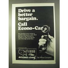 1970 Econo-Car Car Rental Ad - Drive a Better Bargain