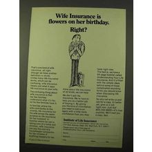 1971 Institute of Life Insurance Ad - Wife Insurance