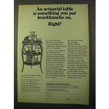 1971 Institute of Life Insurance Ad - Actuarial Table
