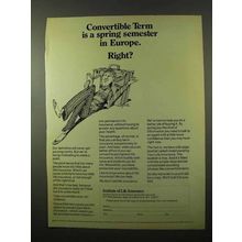 1971 Institute of Life Insurance Ad - Convertible Term