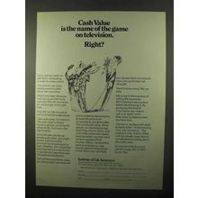 1971 Institute of Life Insurance Ad - Cash Value
