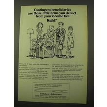 1971 Institute of Life Insurance Ad - Beneficiaries