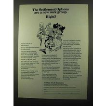 1971 Institute of Life Insurance Ad, Settlement Options