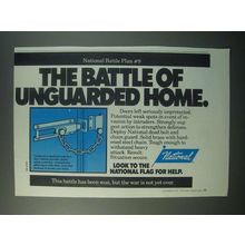 1979 National Dead Bolt and Chain Guard Ad - Unguarded Home