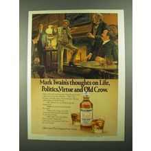1981 Old Crow Bourbon Ad - Mark Twain's Thoughts