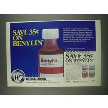 1985 Parke-Davis Benylin Cough Syrup Ad