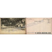CT Norwalk Postcard Old School House Built 1826 East Avenue Street Scene c~2266