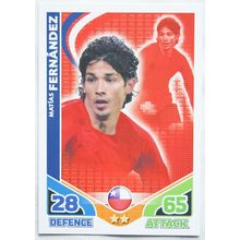 2010 Topps Match Attax World Cup Trading Card - Chile, Matias Fernández