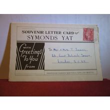 SYMONDS YAT, HEREFORDSHIRE used LETTERCARD Harvey Barton 1950s pm =
