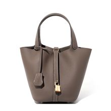 Women Genuine Leather Handbag Shoulder Purse Satchel Tote Crossbody Bag Grey