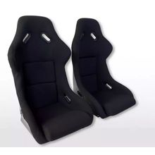 FK Pair of Universal Motorsport Racing Sports Bucket Seats Fixed Back Black