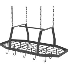 Hexagon Ceiling Pot Rack Hanging Pan Rack Hanging with 15 Hooks, 34" Metal Hangi