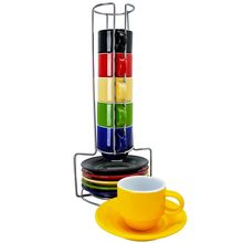 Gibson Sensations 13 Piece Stackable Non-Toxic Ceramic Small Espresso Cup Set...