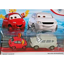 DISNEY PIXAR CARS 2-PACK MADDY McGEAR & MELISSA BERNABRAKE **Imperfect**
