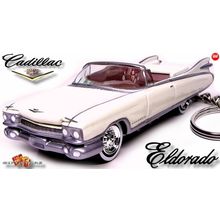 RARE KEYCHAIN 59/60 WHITE CADILLAC ELDORADO CUSTOM Ltd Ed.
