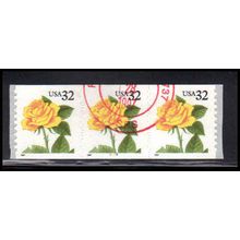 Used 3054 32c Yellow Rose Very Fine PNC 5556/3 PA3690