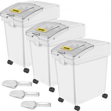 Ingredient Bin, 6.6 Gallons Capacity Ingredient Storage Bin, 3 Pcs/Set, PP M...