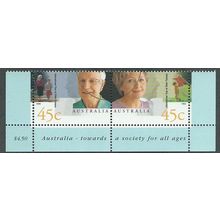 AUS 1999 SE~TE PAIR 45c 'YEAR OF THE OLDER PERSON' FINE USED (EBID38-552)