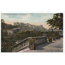 Edinburgh Castle from East Princes St Gardens Reliable Series Postcard 34013