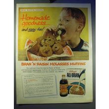 1958 Kellogg's All-Bran Cereal Ad - Molasses Muffins