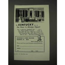1958 Kentucky Tourism Ad - The Door is Always Open