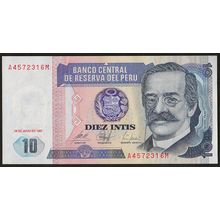 1987 Peru Banknote 10 Intis