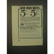 1966 Mutual Savings and Loan Association Ad - New High Rates